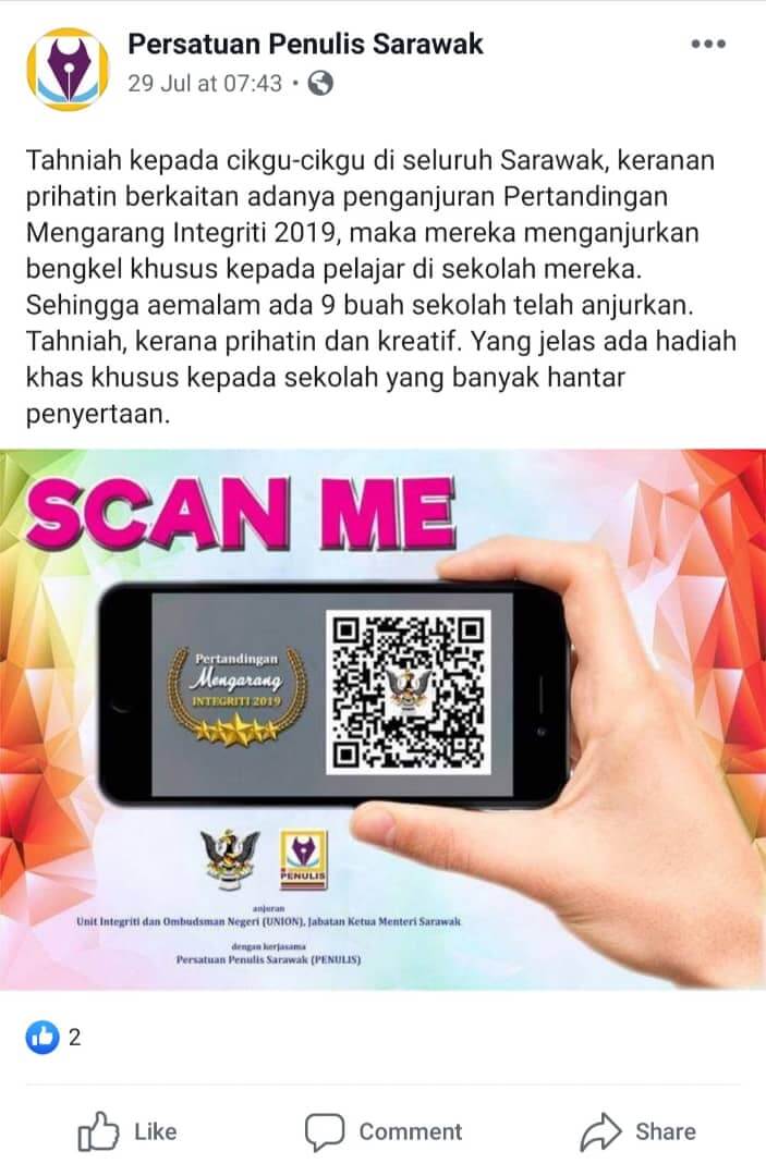 Pertandingan Mengarang Integriti 2019 Tawar Hadiah ...