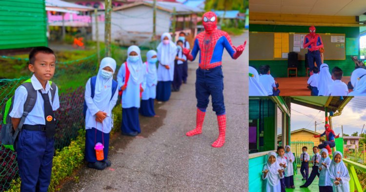 Berubah Jadi Spiderman, Cikgu Pedalaman Sarawak Ini Buat Kejutan Sambut ...