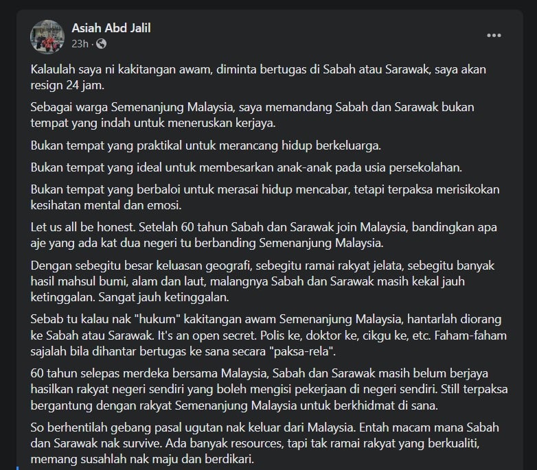 'Sabah Sarawak Jauh Ketinggalan', Kongsian Peguam Wanita Ini Undang ...