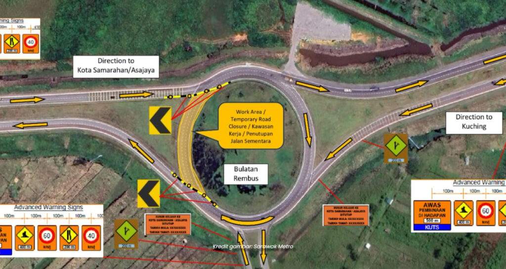 Jalan Bulatan Rembus Ditutup Untuk Pembinaan Laluan ART Mulai 21 November 2024