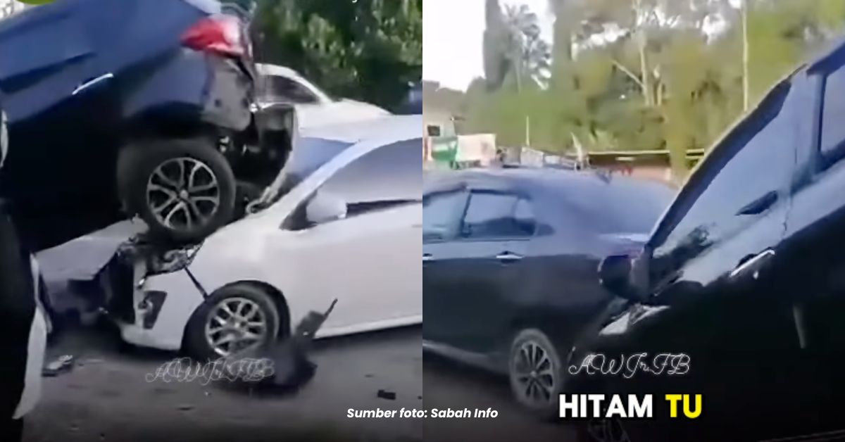 Terbabas Tapi Tenang, Netizen Puji Reaksi Orang Sabah Selepas Kemalangan Tular