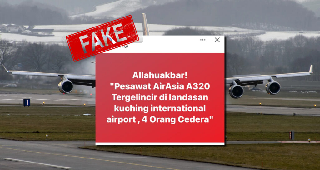 Polis Nafi Dakwaan Pesawat AirAsia Terbabas Di Lapangan Terbang Kuching